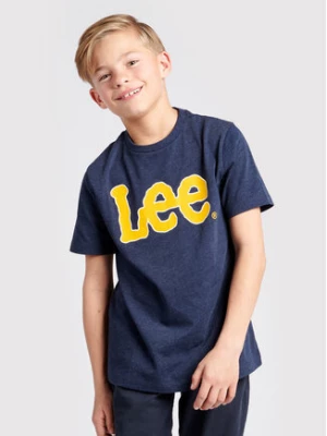Lee T-Shirt LEE0042 Granatowy Regular Fit