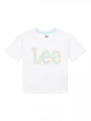 Lee T-Shirt Marble Print LEG5082 Biały Regular Fit