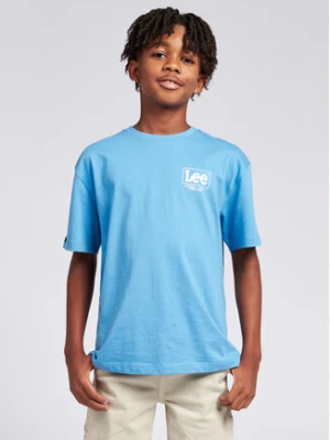 Lee T-Shirt Supercharged LEE0116 Błękitny Regular Fit