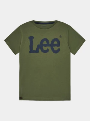 Lee T-Shirt Wobbly Graphic LEE0002 Zielony Regular Fit