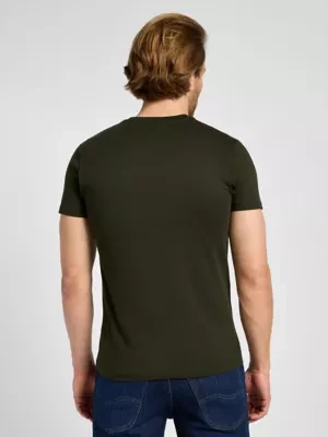 Lee Twin Pack Crew Tee Olive Night Espresso Size