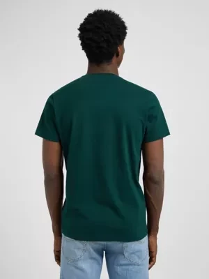 Lee Twin Pack Slim Crew Tees Jade Forest Mood Indigo Size