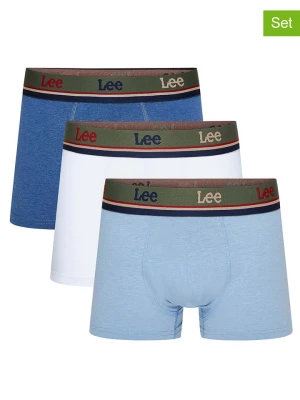 LEE Underwear Bokserki (3 pary) "Forster" w kolorze białym, niebieskim i błękitnym rozmiar: M