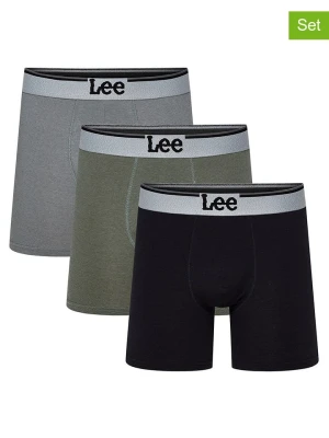 LEE Underwear Bokserki (3 pary) "Raymar" w kolorze czarnym, oliwkowym i szarym rozmiar: S
