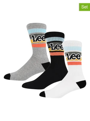 LEE Underwear Skarpety (3 pary) "Mcnulty" w kolorze białym, szarym i czarnym rozmiar: 38-42
