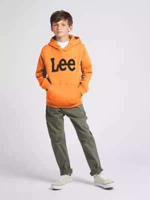 Lee Wobbly Graphic Hoodie Burnt Orange Size 9/10