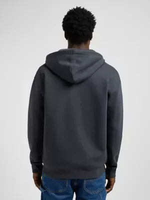 Lee Workwear Relaxed Full Zip Hoodie Washed Black Size