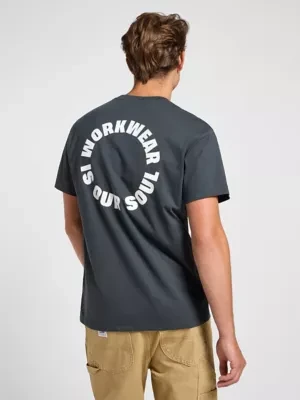Lee Workwear Relaxed Graphic Tee Washed Black Size