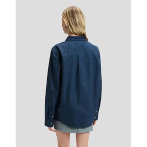 Lee Workwear Relaxed No Pocket Button Down Shirt Insignia Blue
