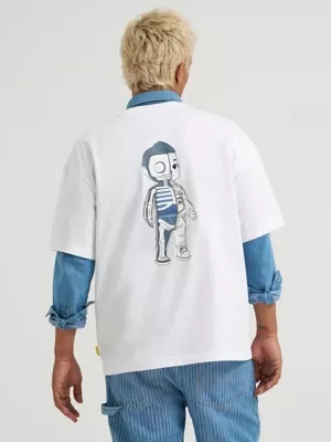 Lee x Mighty Jaxx Color Block Graphic Tee White / Ecru Size XSx00