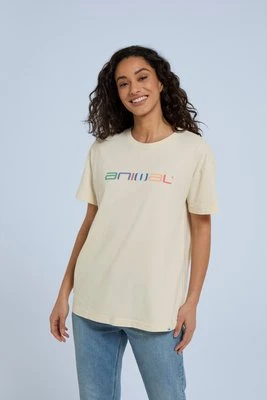 Leena damska luźna koszulka - Biały Animal