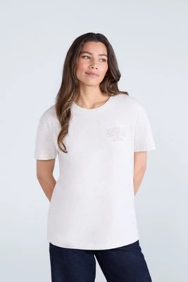 Leena damska luźna koszulka - Cream Animal