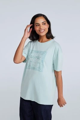 Leena damska luźna koszulka - Green Animal