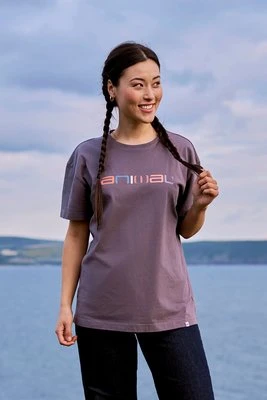 Leena damska luźna koszulka - Grey Animal