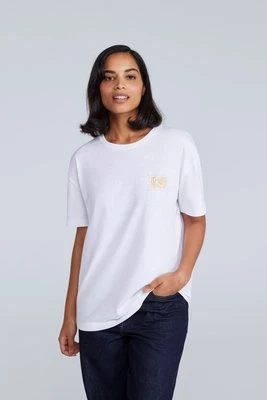 Leena damska luźna koszulka - White Animal