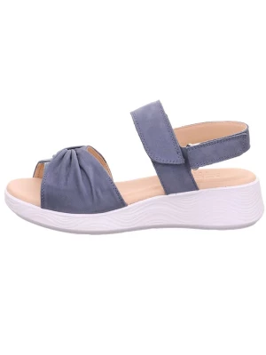 Legero Skórzane sandały "Swing" w kolorze niebieskim na koturnie rozmiar: 37