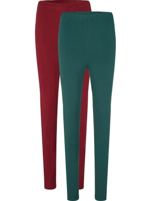 Legginsy (2 pary) BonPrix czerwony