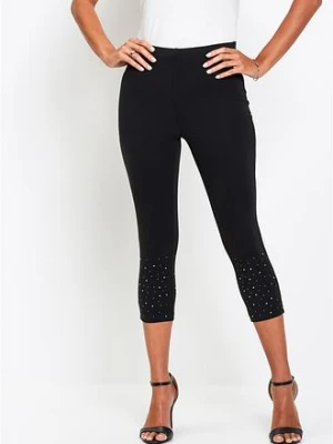 Legginsy capri z mieszanki bawełny BonPrix czarny