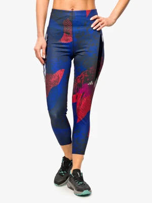 Legginsy damskie do biegania adidas Adizero All Over Print Tights - black/bright red