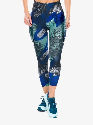 Legginsy damskie do biegania adidas Adizero All Over Print Tights - black/lucid blue