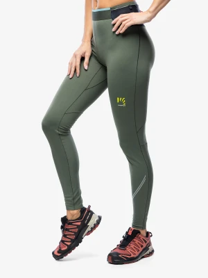 Legginsy damskie do biegania Karpos lavaredo Winter Tight - thyme/black sand