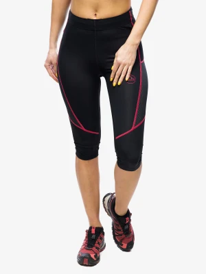 Legginsy damskie do biegania La Sportiva Triumph Tight 3/4 - black/hibiscus