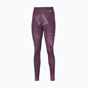 Zdjęcie produktu Legginsy damskie do biegania Mizuno Printed grape wine