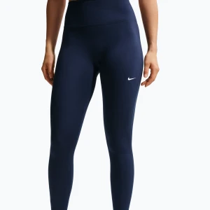 Legginsy damskie Nike One Seamless Front High-Waisted midnight navy / white Granatowy