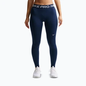 Legginsy damskie Nike Pro Mid-Rise Full midnight navy/white
