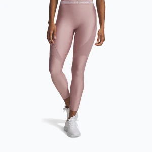 Legginsy damskie Under Armour HeatGear Rib tourmaline pink/tourmaline pink/white