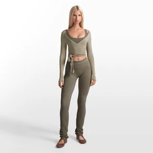 Legginsy damskie z prostą nogawką 86 cm NikeSKIMS Ribbed Seamless - Brązowy