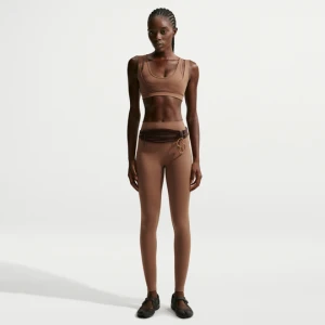 Legginsy damskie z wysokim stanem 66 cm NikeSKIMS Matte - Brązowy