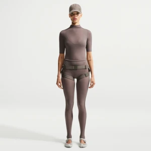 Legginsy damskie z wysokim stanem i wstawką w kształcie litery V NikeSKIMS Weightless - Brązowy