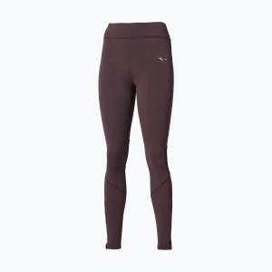 Legginsy do biegania damskie Mizuno Active Warmalite Long Tight raisin Fioletowy