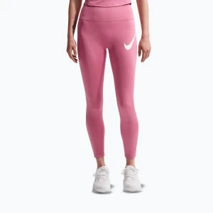 Legginsy do biegania damskie Nike Tempo Swoosh Run High-Waisted 7/8 peony/white