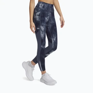 Legginsy do biegania damskie Under Armour Launch Printed Ankle downpour gray/reflective