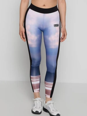 Legginsy do biegania EA7 Emporio Armani brązowy