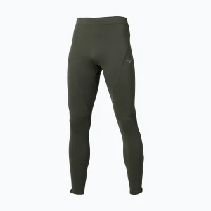 Legginsy do biegania męskie Mizuno Active Warmalite Long Tight forest night Zielony