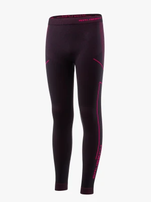 Legginsy dziecięce Brubeck Thermo Junior - black/fuchsia