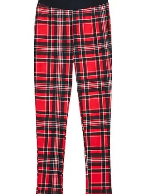 Legginsy dziewczęce ocieplane, w kratę bonprix