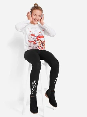 Legginsy z elastycznego materiału z bawełną bonprix