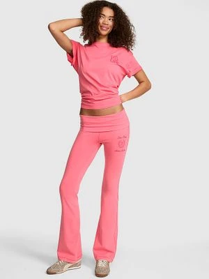 Legginsy dzwony All-Day Cotton z wywijanym pasem Victoria's Secret