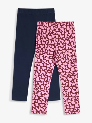 Legginsy marki Lurchi z elastycznej mieszanki bawełny organicznej (zestaw 2 szt.) BonPrix niebieski