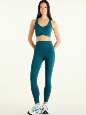 Legginsy New Balance ciemnozielony