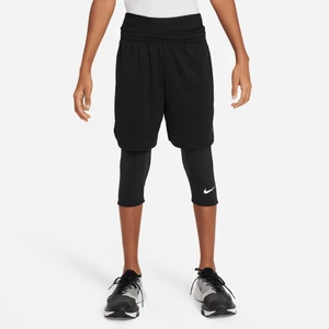 Legginsy o długości 3/4 dla dużych dzieci (chłopców) Dri-FIT Nike Pro - Czerń