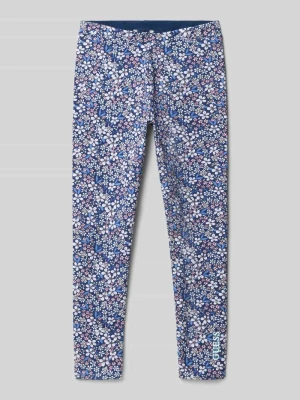 Legginsy o kroju regular fit z kwiatowym nadrukiem na całej powierzchni Guess