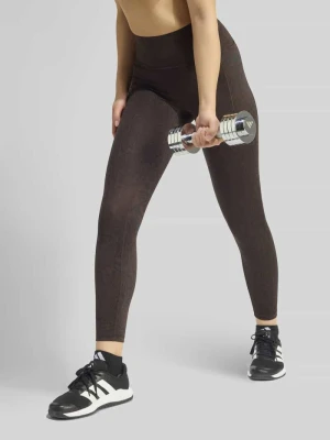 Legginsy o kroju skinny fit sport z nadrukiem z logo Adidas Czarny
