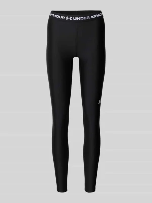 legginsy o kroju slim fit do sportu z elastycznym pasem model 'HeatGear' Under Armour Czarny