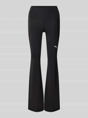 legginsy o kroju slim fit do sportu z nadruk z logo model 'TAD ESSENTIAL' Puma Czarny