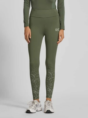 Legginsy o kroju super skinny fit z nadrukiem z logo EA7 Emporio Armani